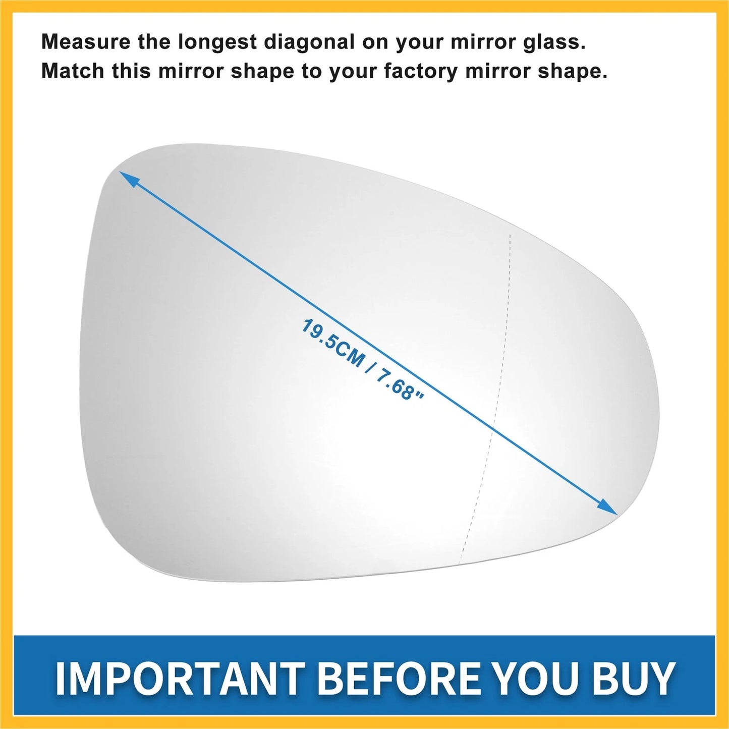 Heated Right Side Mirror Glass for Volkswagen Touareg (2010–2018)