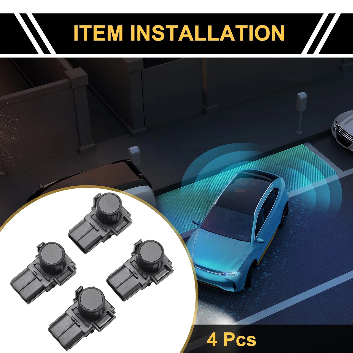 Set of 4 Bumper Reverse Backup Parking Sensors for Toyota Tundra (2007–2013) No. 8934133130