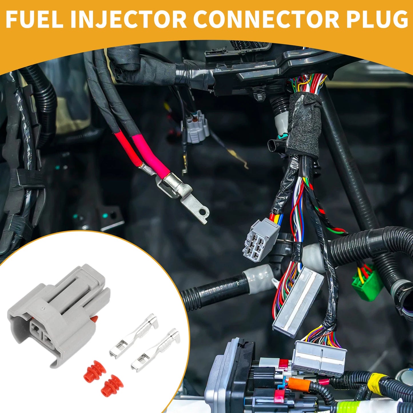 2 Pin Fuel Injector Connector Plug for Hyundai Elantra Sonata Santa Fe