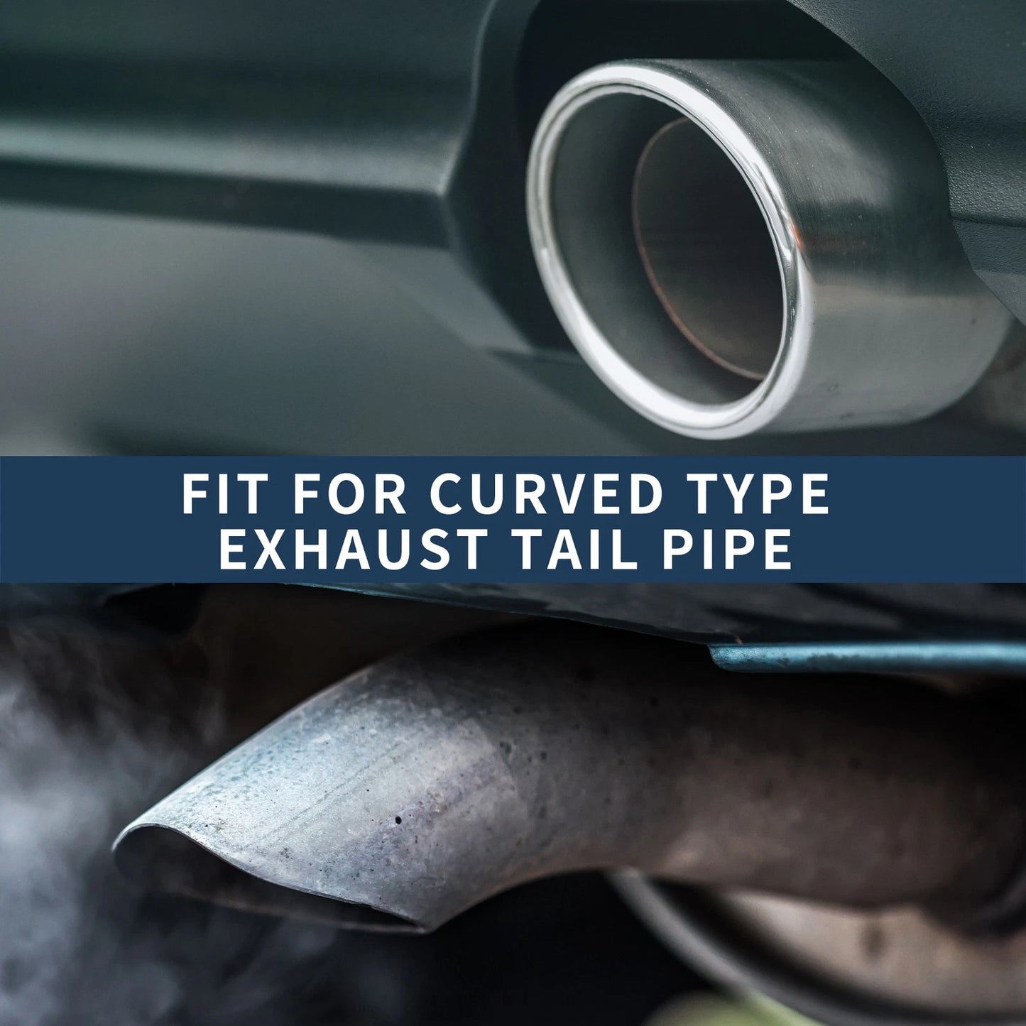 1Pc Curved Slant Exhaust Tip 2.8" for Land Rover Range Rover (2002–2010) Burnt Blue
