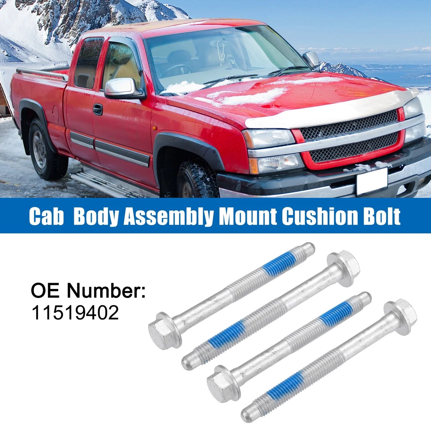 M12x1.75 Car Mount Cushion Bolts 4pcs for Chevrolet Silverado 1500 (2014-2023)