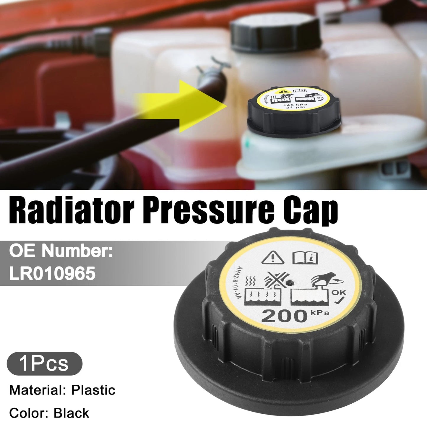 Radiator Pressure Coolant Reservoir Overflow Tank Cap for Land Rover LR4 (2010–2016)