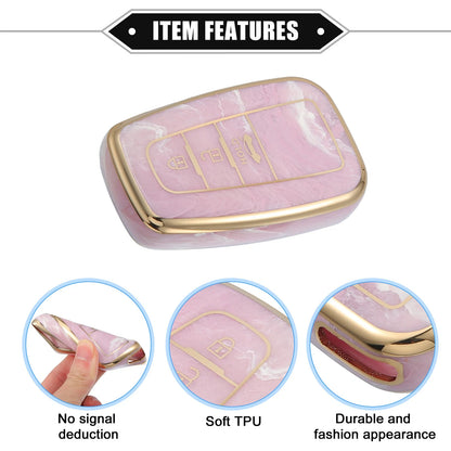 3X Smart Key Fob Cover Case for Toyota Prius (2006–2022) TPU Pink