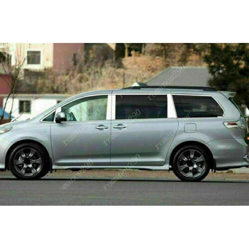 Chrome Window Strips Pillar Post Covers for Toyota Sienna (2011–2020)