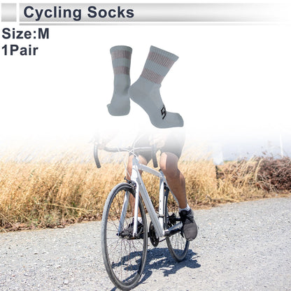 Cycling Socks Anti-friction Reflective Medium Deep Light Grey (M)