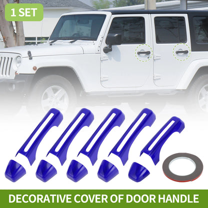 Set of 1 Decorative Door Handle Cover for Jeep Wrangler JL JLU (2018–2022) Deep Blue