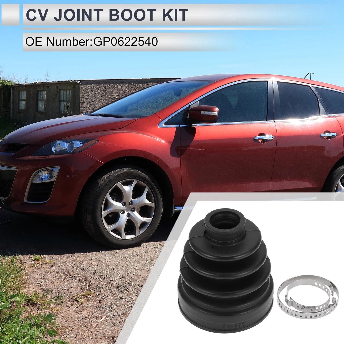 Inner CV Joint Boot Kit with Clamps for Mazda MPV (2004–2006) No.GP0622540