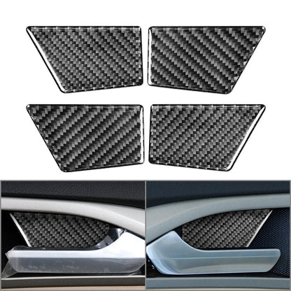 Set of 4 Door Handle Bowl Panel Cover Trim for Ford Mondeo (2013–2019) Carbon Fiber Black
