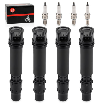 Set of 4 Ignition Coils & Iridium Spark Plugs for Honda CBR1000RR (2004–2007)