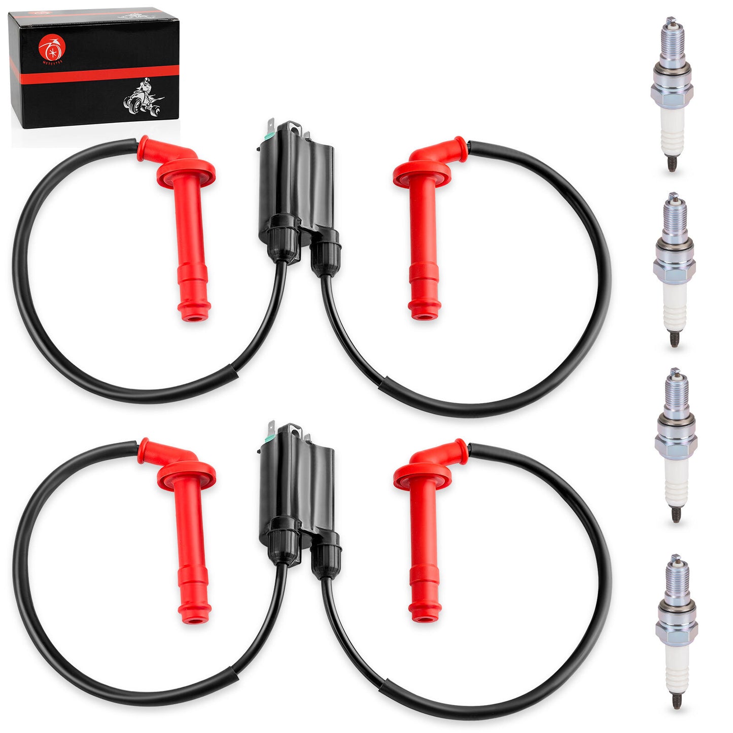 Set of 2 Ignition Coils & Spark Plugs for Honda CBR600F3 CBR600F2 (1991–1998)