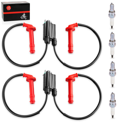 Set of 2 Ignition Coils & Spark Plugs for Honda CBR600F3 CBR600F2 (1991–1998)