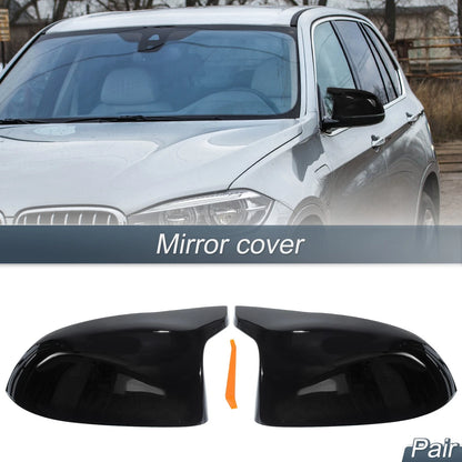 Door Mirror Cover Caps Gloss Black for BMW X5 F15 X6 F16 X3 F25 X4 F26 (2014–2019)