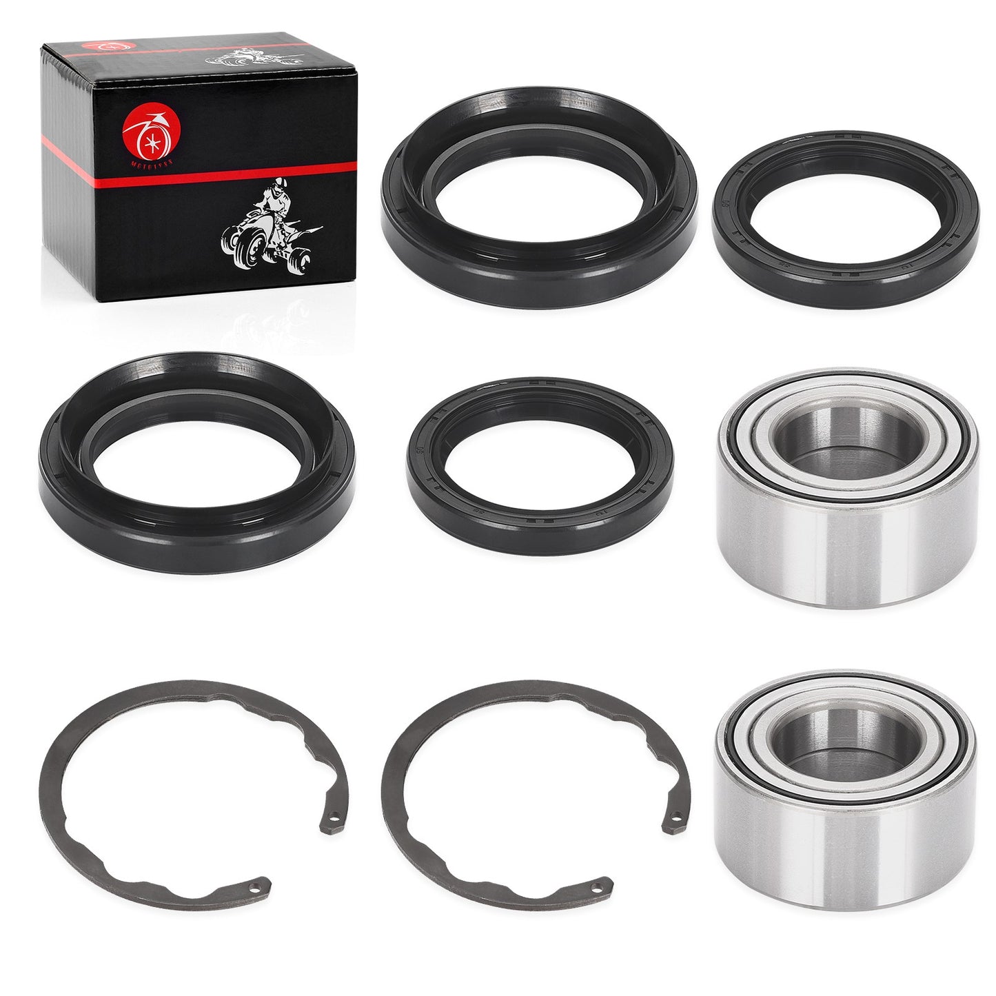 2Pcs Front Wheel Bearing & Seal Kit for Kawasaki Bayou Prairie (1990–2004)