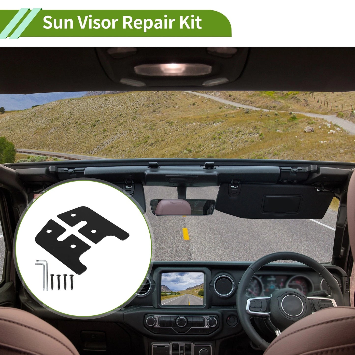 Set of 1 Sun Visor Repair Kit for Jeep Wrangler JK (2007–2018)