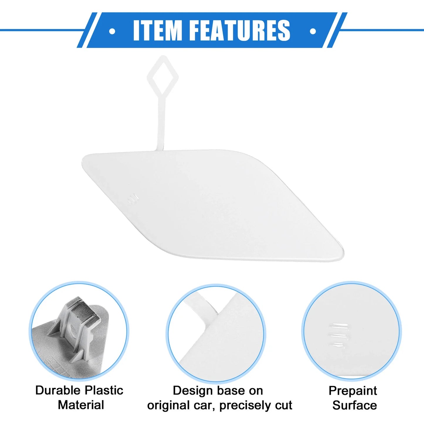 Front Bumper Tow Hook Eye Hole Cap for Mercedes-Benz E350 (2010-2013) White