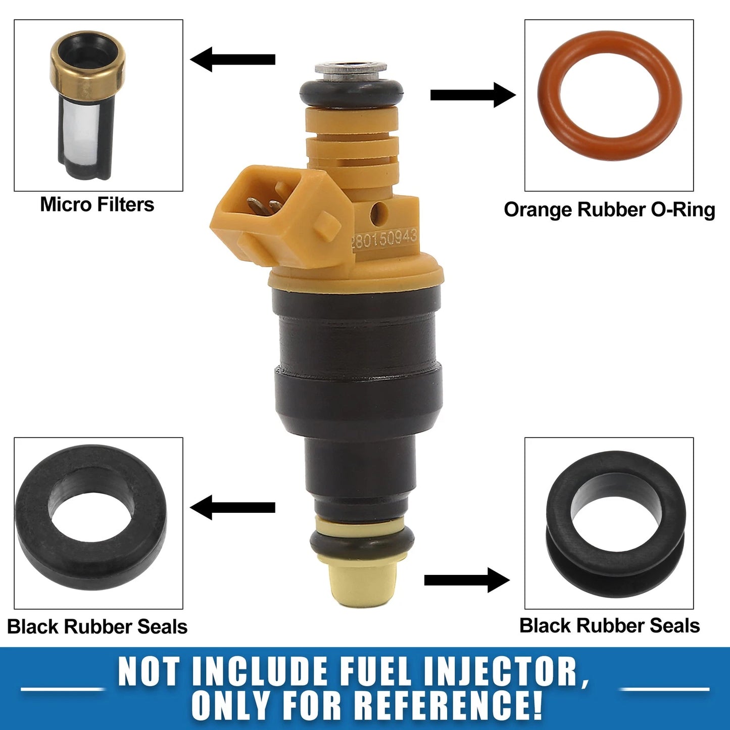 Set of 4 Fuel Injector O Rings Seals No. 16611AA510 for Subaru Legacy (2000–2006)