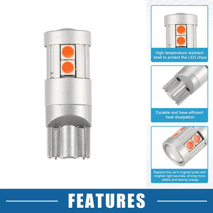 2X T10 194 168 W5W 2825 3030 9SMD LED Bulbs Aluminum Alloy Red Light