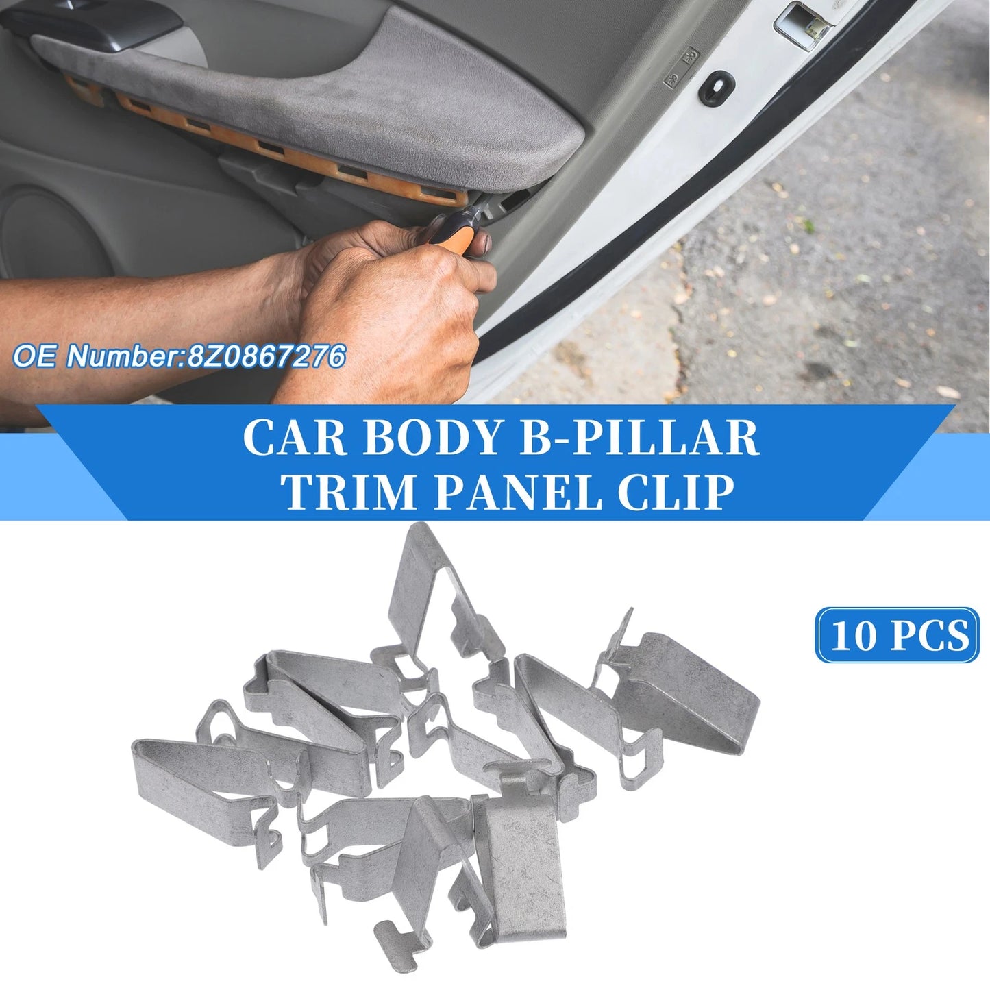 10 Pcs B-Pillar Trim Panel Clip for Volkswagen Jetta (2011–2023) Metal