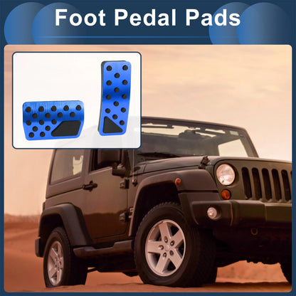 Set of 2 Automatic Foot Accelerator Pedal Covers for Jeep Wrangler (2018–2024) Blue