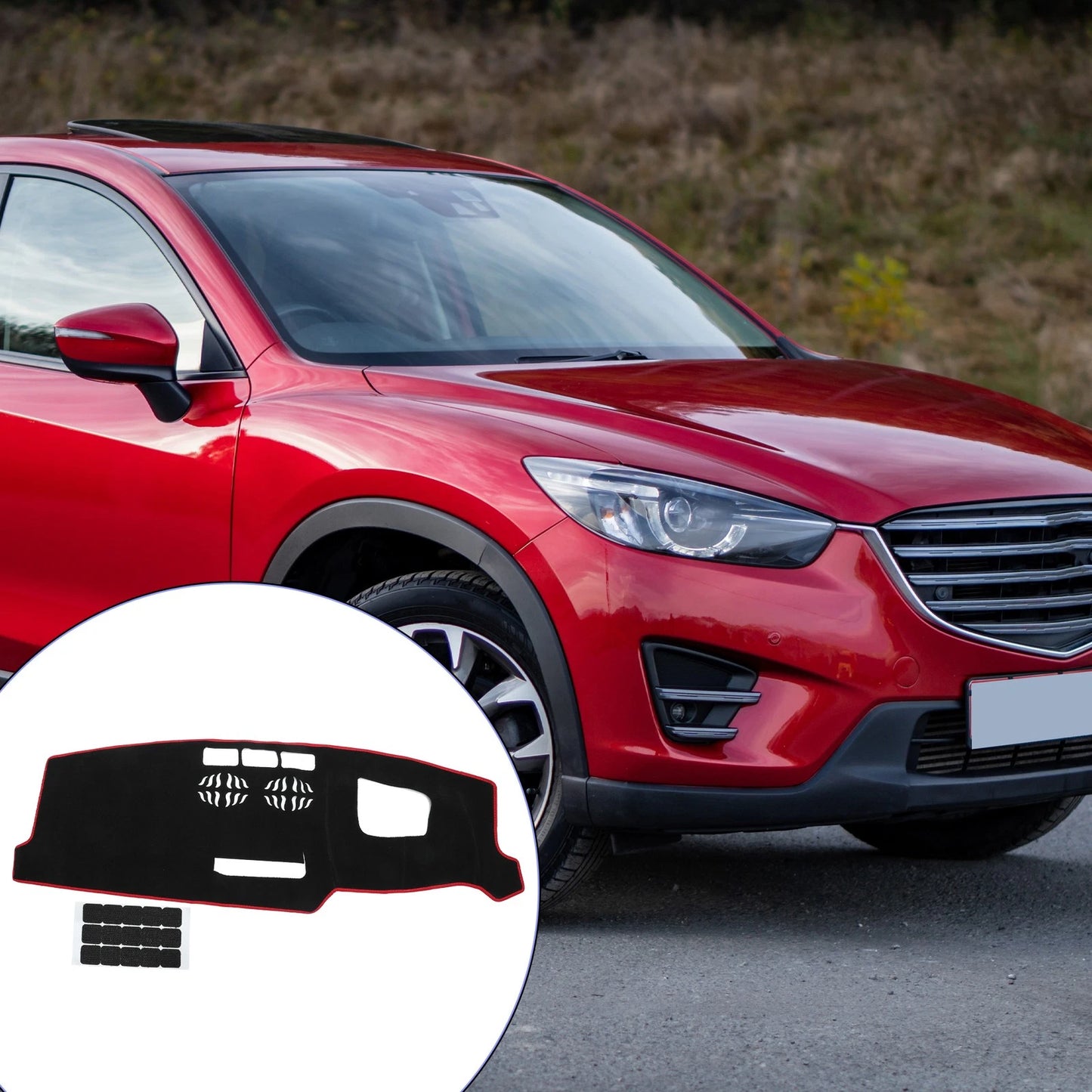 Dashboard Cover Mat for Mazda CX-5 (2016–2024) Black Red
