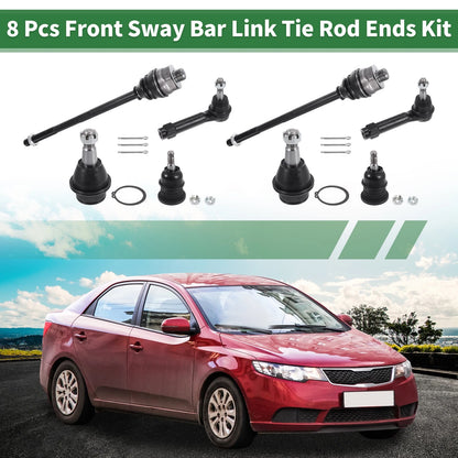 8pcs Front Suspension Kit Tie Rod End Ball Joint for Cadillac Escalade (2002–2006)