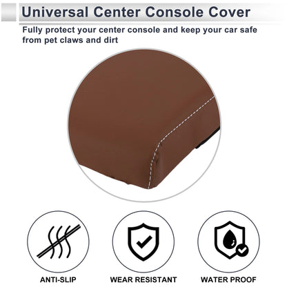 Center Console Cover for Car (12.6"x7.87"x1.97", Light Brown)