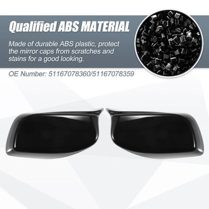 Rearview Mirror Cover Cap Gloss Black for BMW E60 E61 (2006–2010)