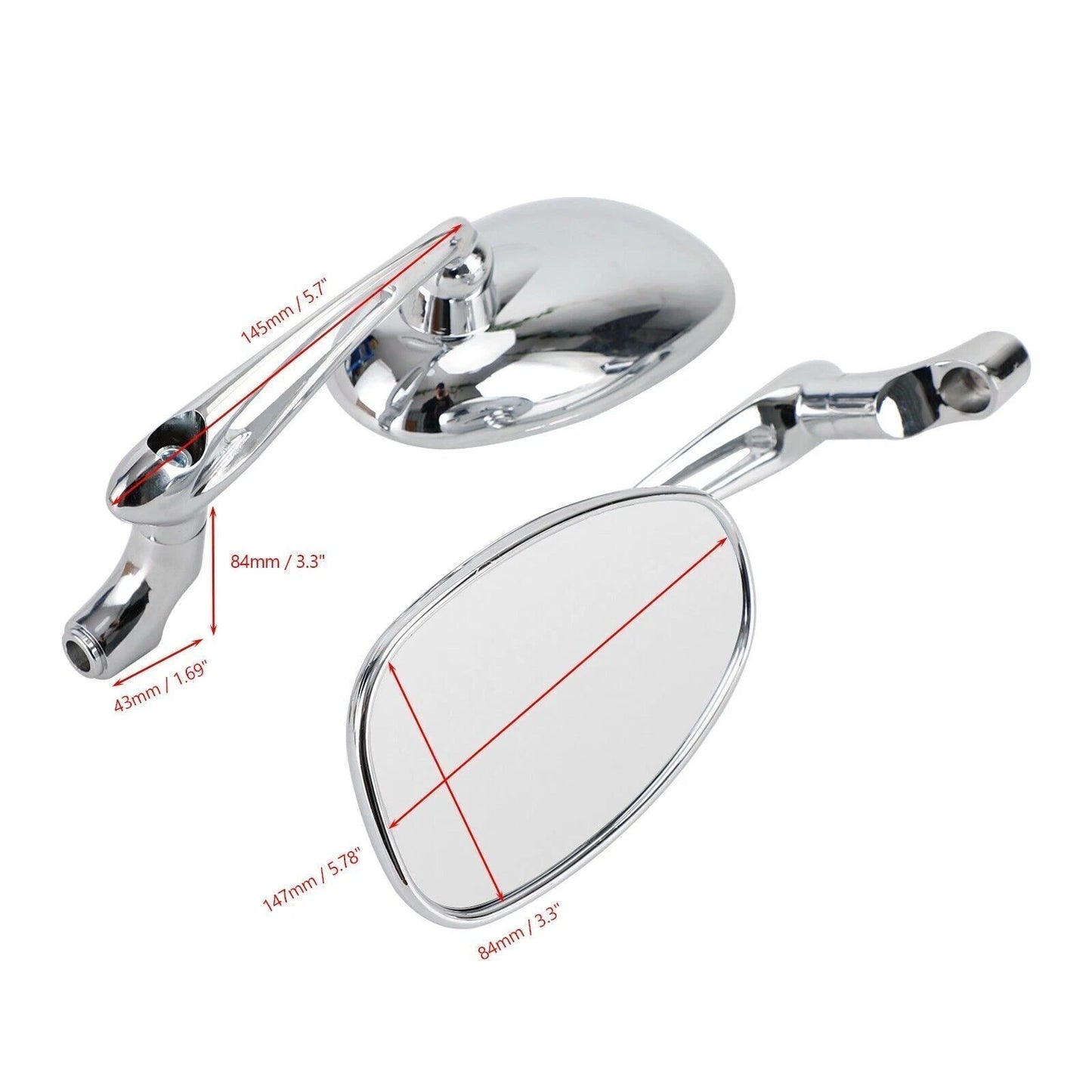 Pair Mirrors for Bobber Vulcan Chopper Marauder Virago (A1)