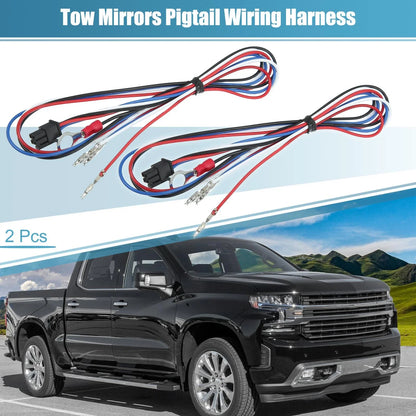 2 x Tow Mirrors Wiring Harness for Chevy Silverado, GMC Sierra (2014-2018)