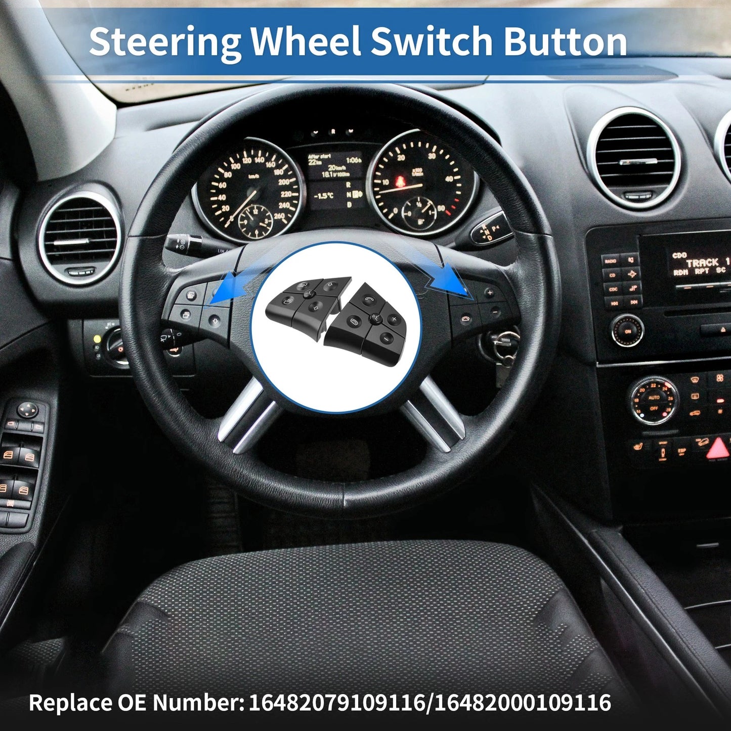 Steering Wheel Buttons Set of 10 for Mercedes-Benz (No. 1648207910)