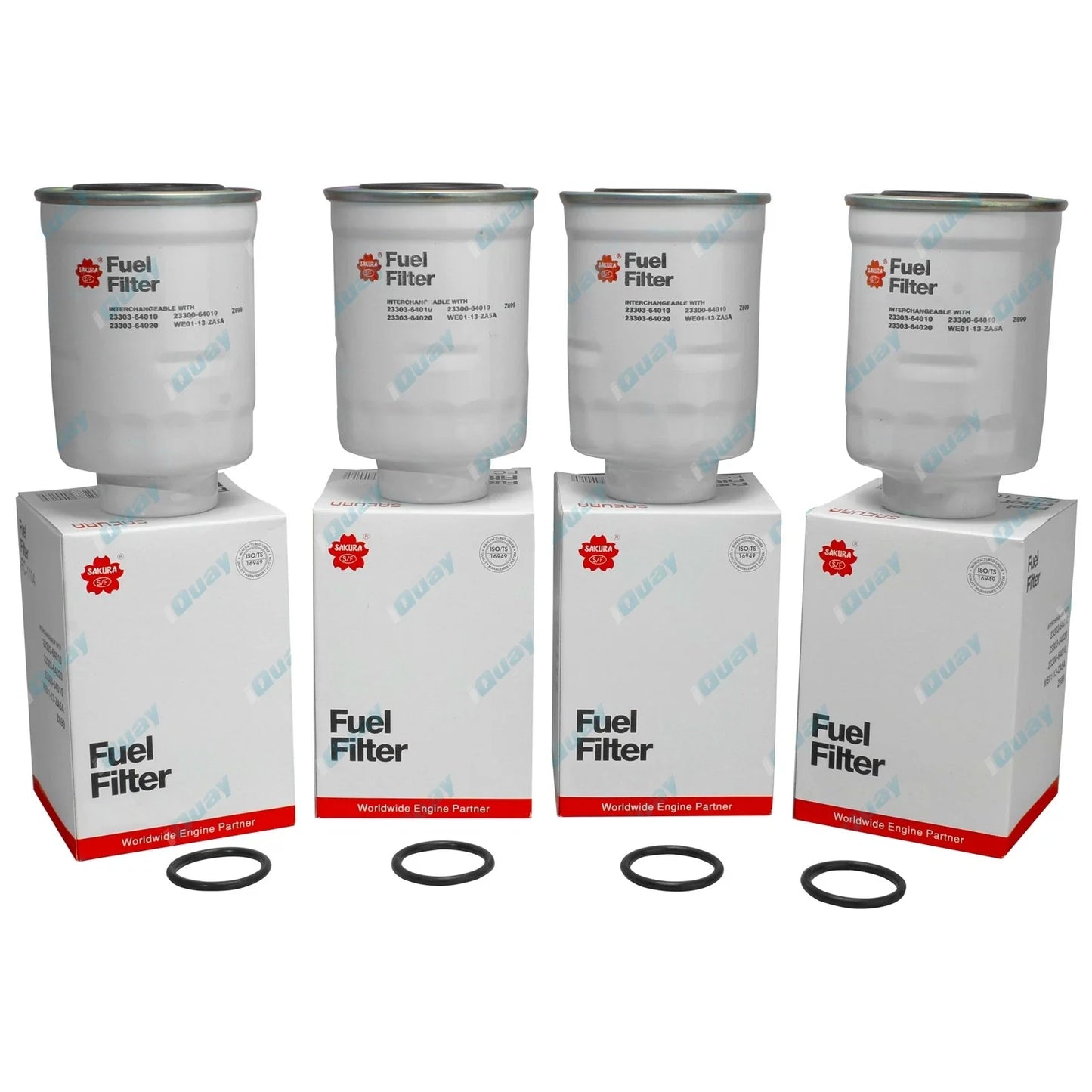 Pack of 4 Diesel Fuel Filters for FC-11190, Interchangeable with Ryco Z699