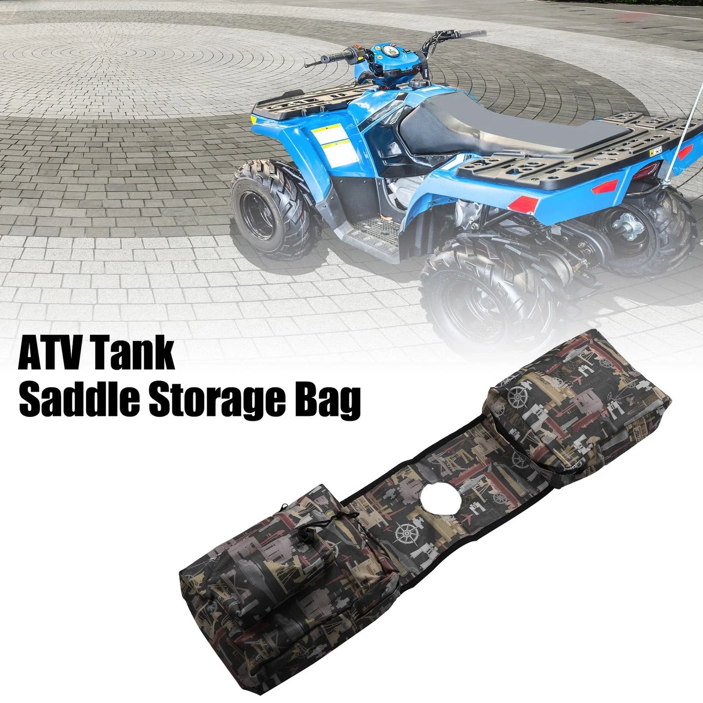 ATV UTV Saddlebags 2 x Cargo Pouch Storage Bags for Motorcycle Fuel Tank
