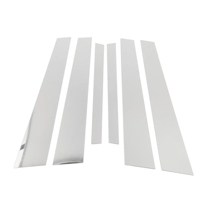 6 Pcs Door Pillar Trim for BMW 5-Series (2010-2014) Chrome Silver