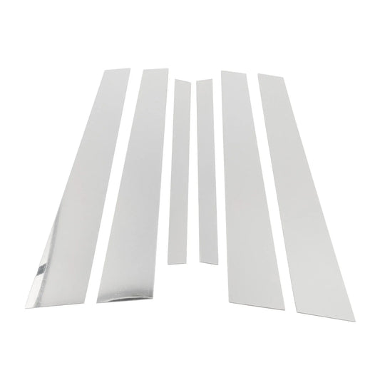 6 Pcs Door Pillar Trim for BMW 5-Series (2010-2014) Chrome Silver
