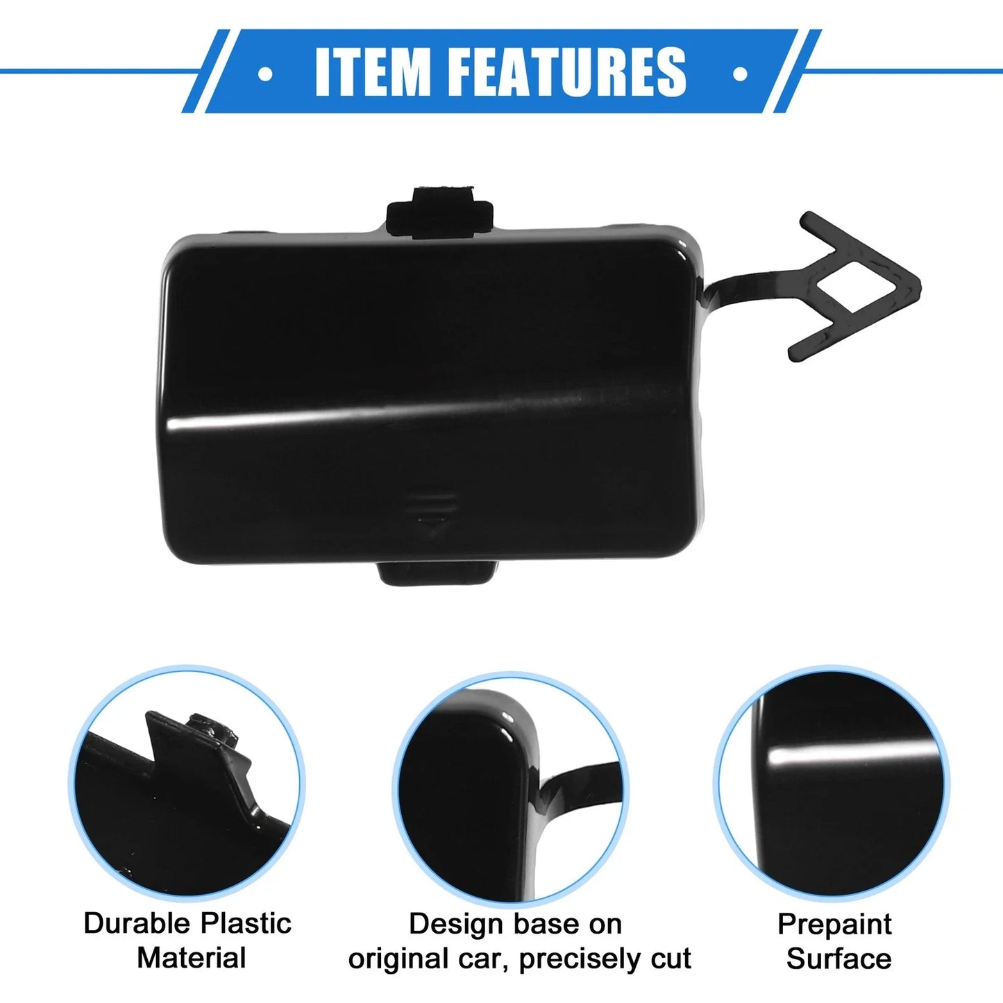 Rear Bumper Tow Hook Eye Hole Cap for Mercedes-Benz R320 (2007-2009) Black