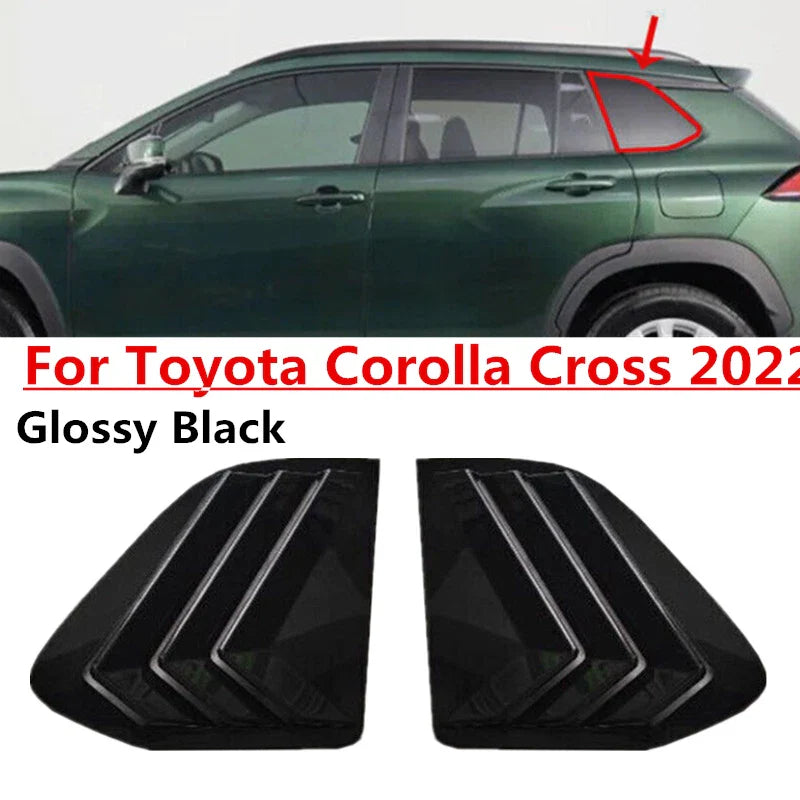 2 x Glossy Black Louver Shutter Cover Trim for Toyota Corolla Cross (2022–2022)