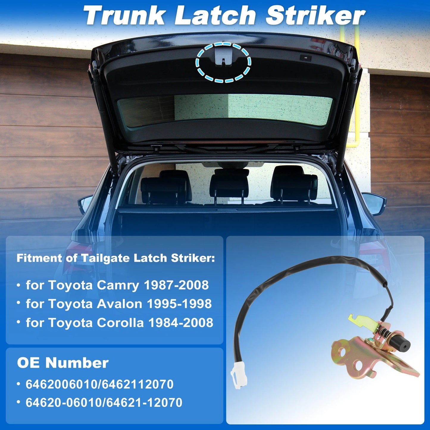 Trunk Latch Striker for Toyota Camry Avalon Corolla (6462006010/6462112070)