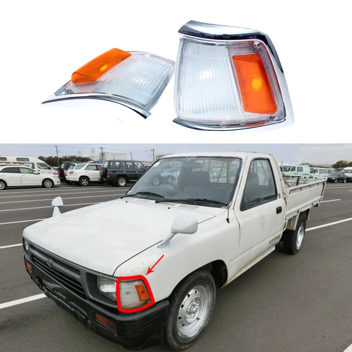 Corner Indicator Light Lamp Pair for Toyota Hilux (1988–1991)
