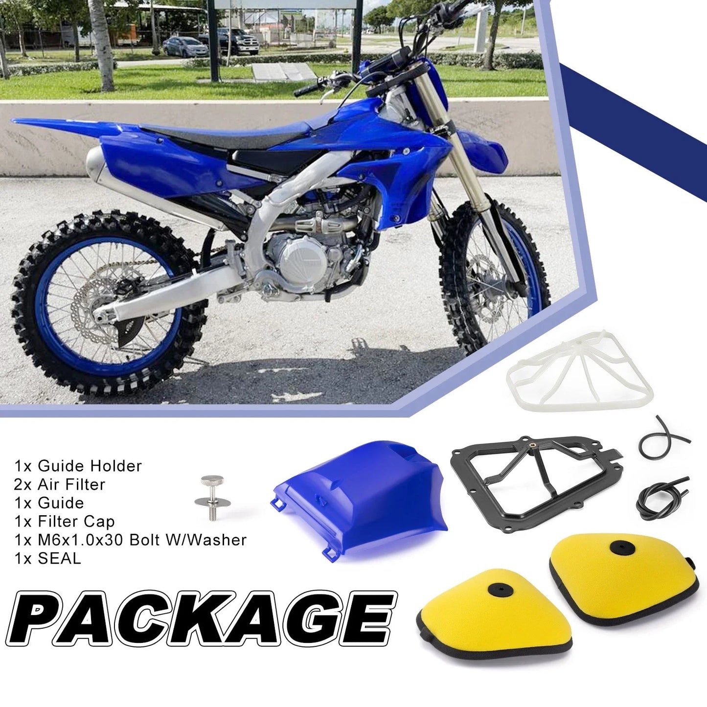 Air Filter & Guide Holder & Lid Cover Kit for Yamaha YZ250F YZ450F WR250F WR450F (2010–2023)