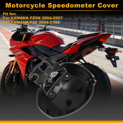 Speedometer Gauge Cover for Yamaha FZ6N (2004–2007) Black Plastic