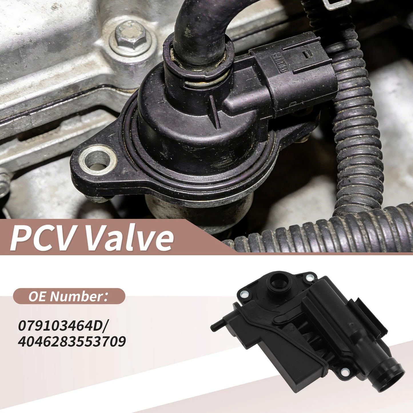 PCV Valve for Audi Q7 (2007–2010) 079103464D Black