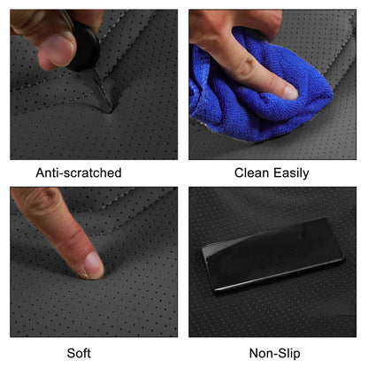 3D Bottom Seat Pad Cover for Car (Gray Punched Polygon Pattern)