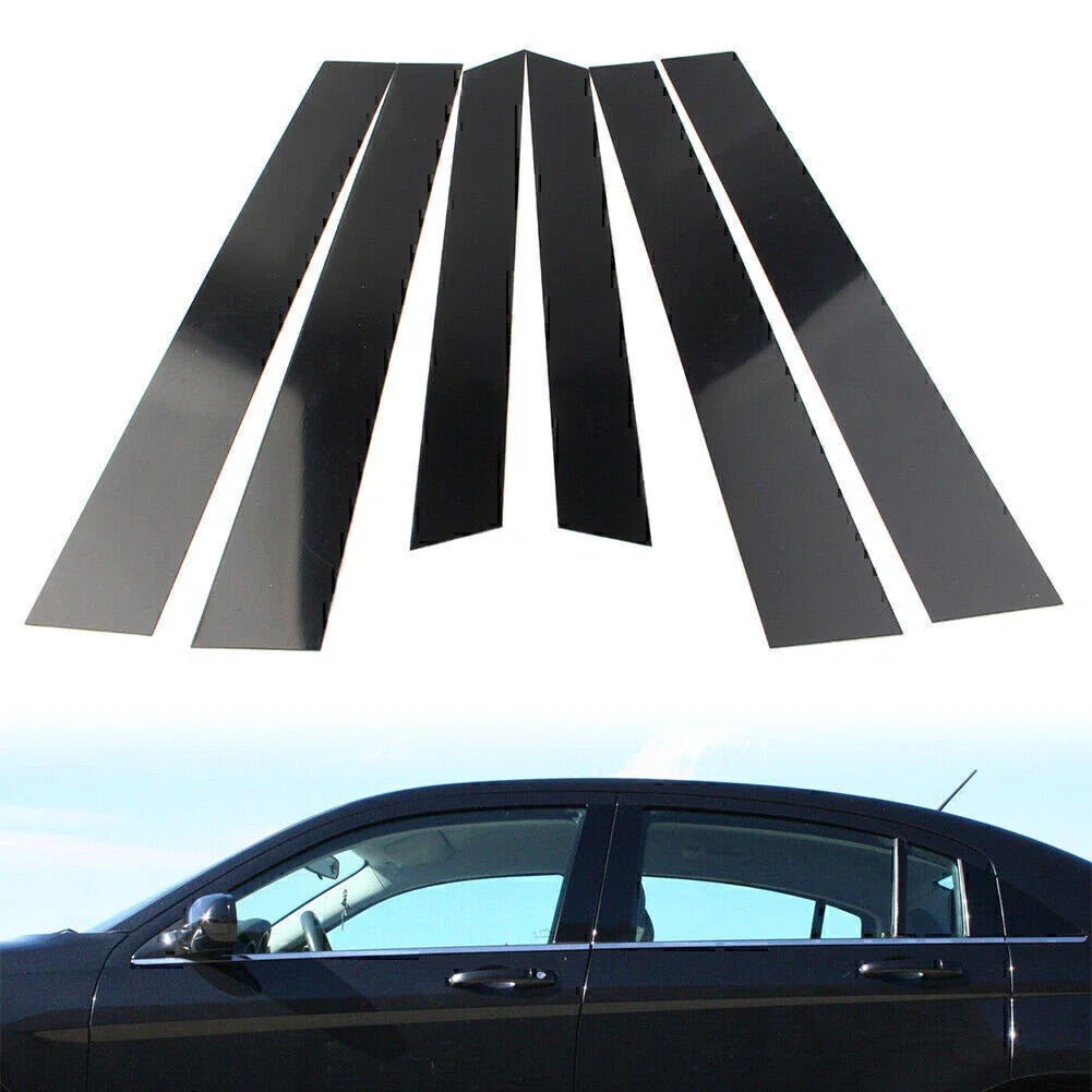 6 Pcs Car Door Trim Cover Kit Glossy Black Pillar Posts for Honda CR-V (07-11)