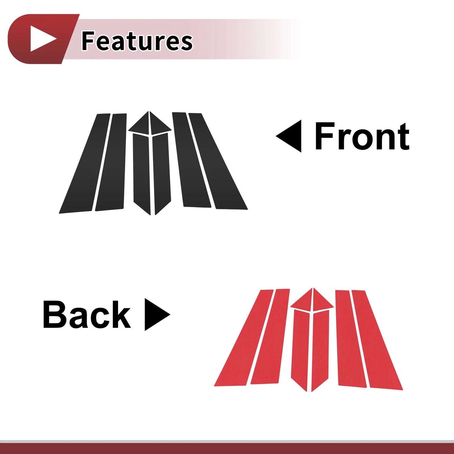 Set of 8 Door Pillar Window Trim for Jaguar E-Pace (2018–2024)