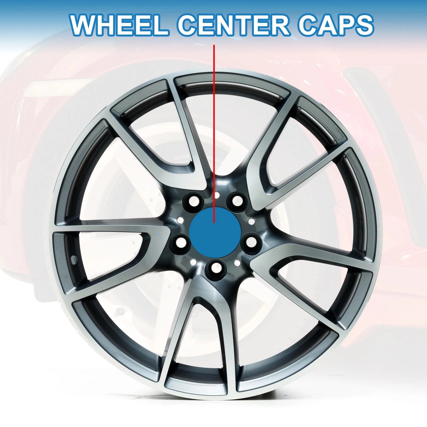 1 Piece 68mm Wheel Center Cap   - Black Carbon Fiber