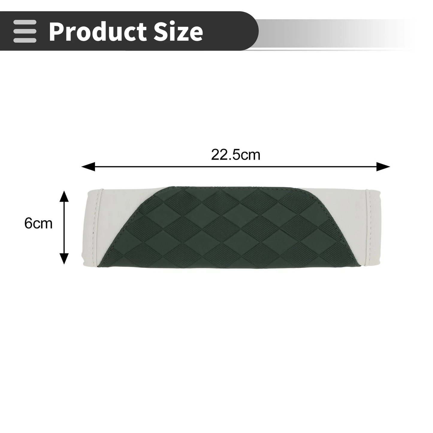 Set of 2 Green Faux Leather Seat Belt Cover Pads 22.5cm for Universal Fit