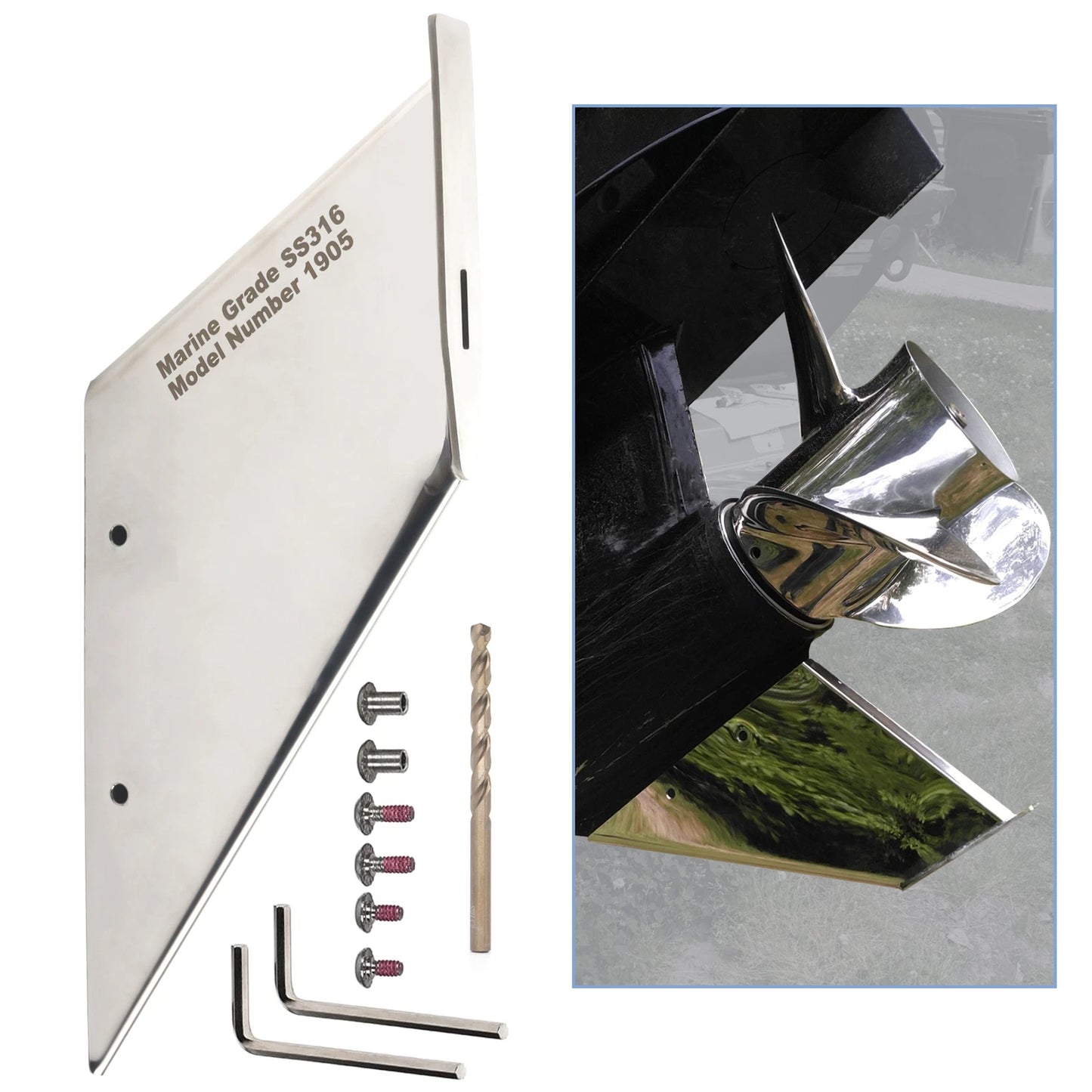 Stainless Steel Skeg Guard for Mercury 200-250HP Optimax & Pro XS (2000–2023)