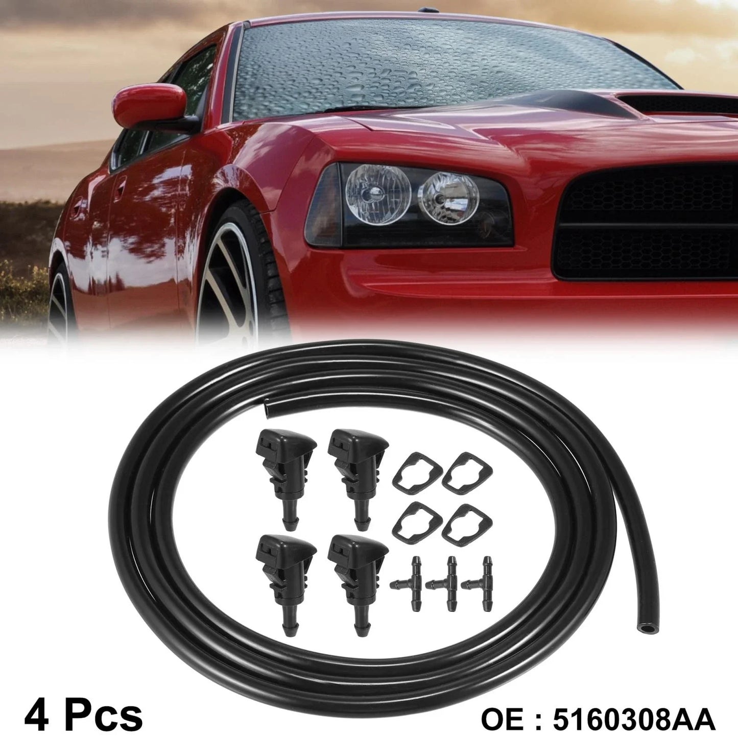 4 x Front Windshield Washer Nozzles for GMC Envoy (2002-2009)