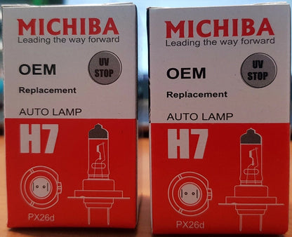Set of 2 H7 Halogen Headlight Bulbs for Various Vehicles (12V 100W)