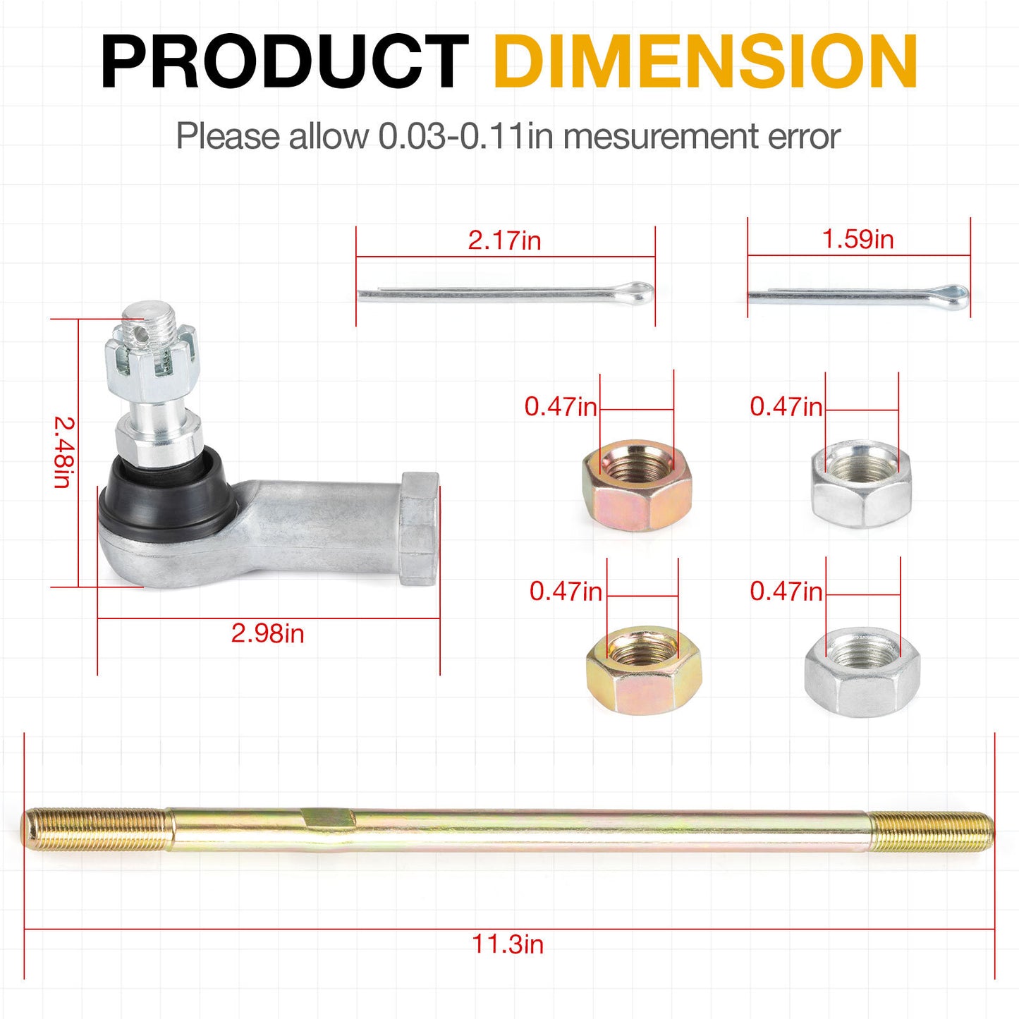 Tie Rods End Kit for Honda TRX350TE Rancher 350 (2000–2006)